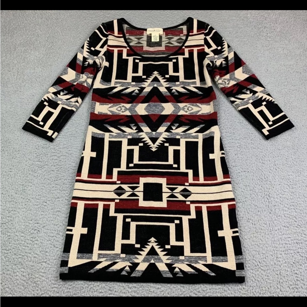Ralph Lauren DENIM SUPPLY Dress XL Native Blanket Print Form Fitting Sweater NEW